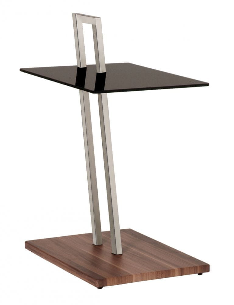 Mørtens Furniture Odkladací stolík Kiefer, 67 cm, orech / čierna